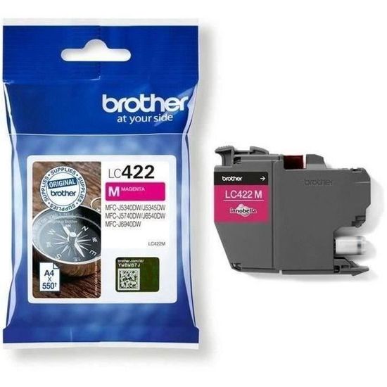 Cartouche LC422M - BROTHER - Magenta - 550 p - Pour Business Smart MFC-J5340DW, MFC-J5345DW, MFC-J5740DW, MFC-J6540DW et