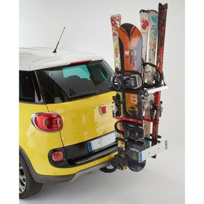 Porte-skis + Barres De Toit Pour Fiat Panda III 5 Portes (2012+) | Support 4 Paires De Skis Ou 2 Snowboards | Aluminium Verrouillable - 6