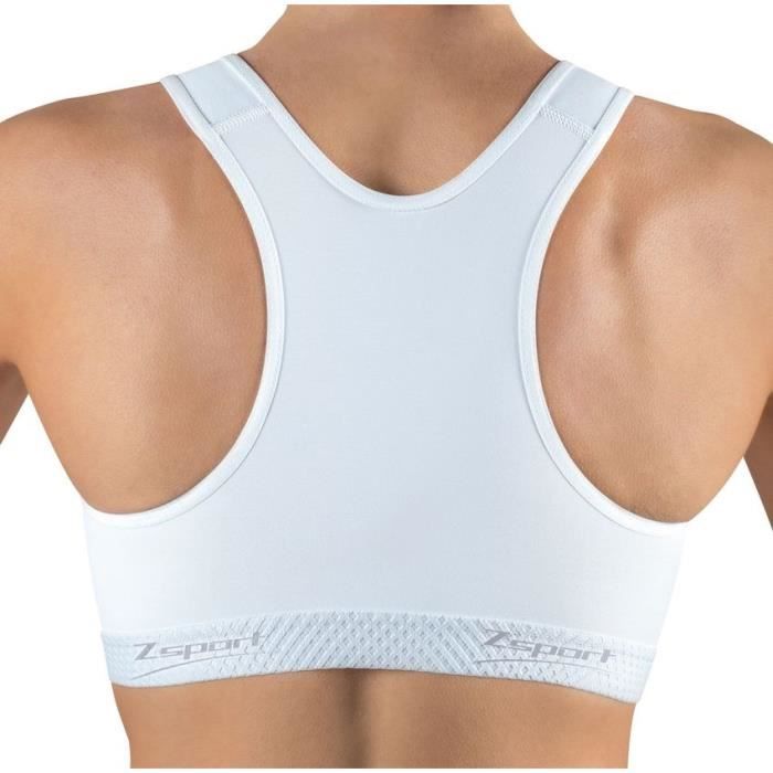 ZSPORT Soutien gorge de sport Argent Blanc Blanc et argent