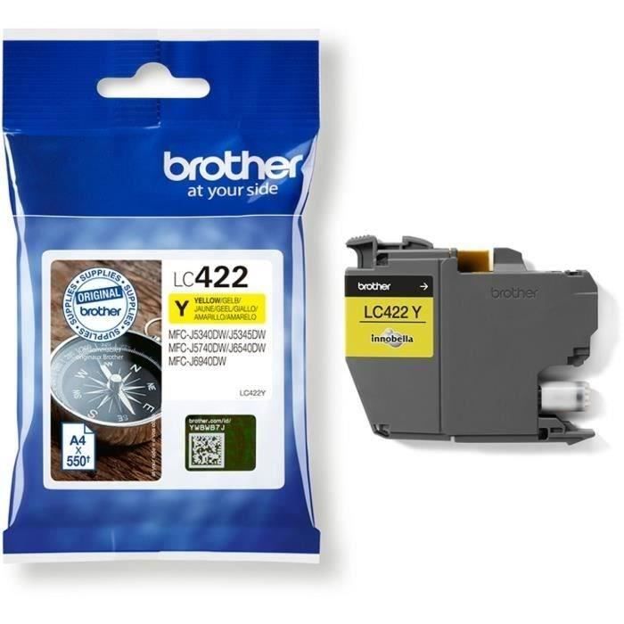 Cartouche LC422Y – BROTHER – Jaune – 550 p – Pour Business Smart MFC-J5340DW MFC-J5345DW MFC-J5740DW MFC-J6540DW et MFC-J6940DW