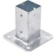 TRIBECCO® Douille à visser pour poteaux carrés en bois galvanisé à chaud (50 x 50 mm) - Douille de sol - Support de clôture - Douill-0