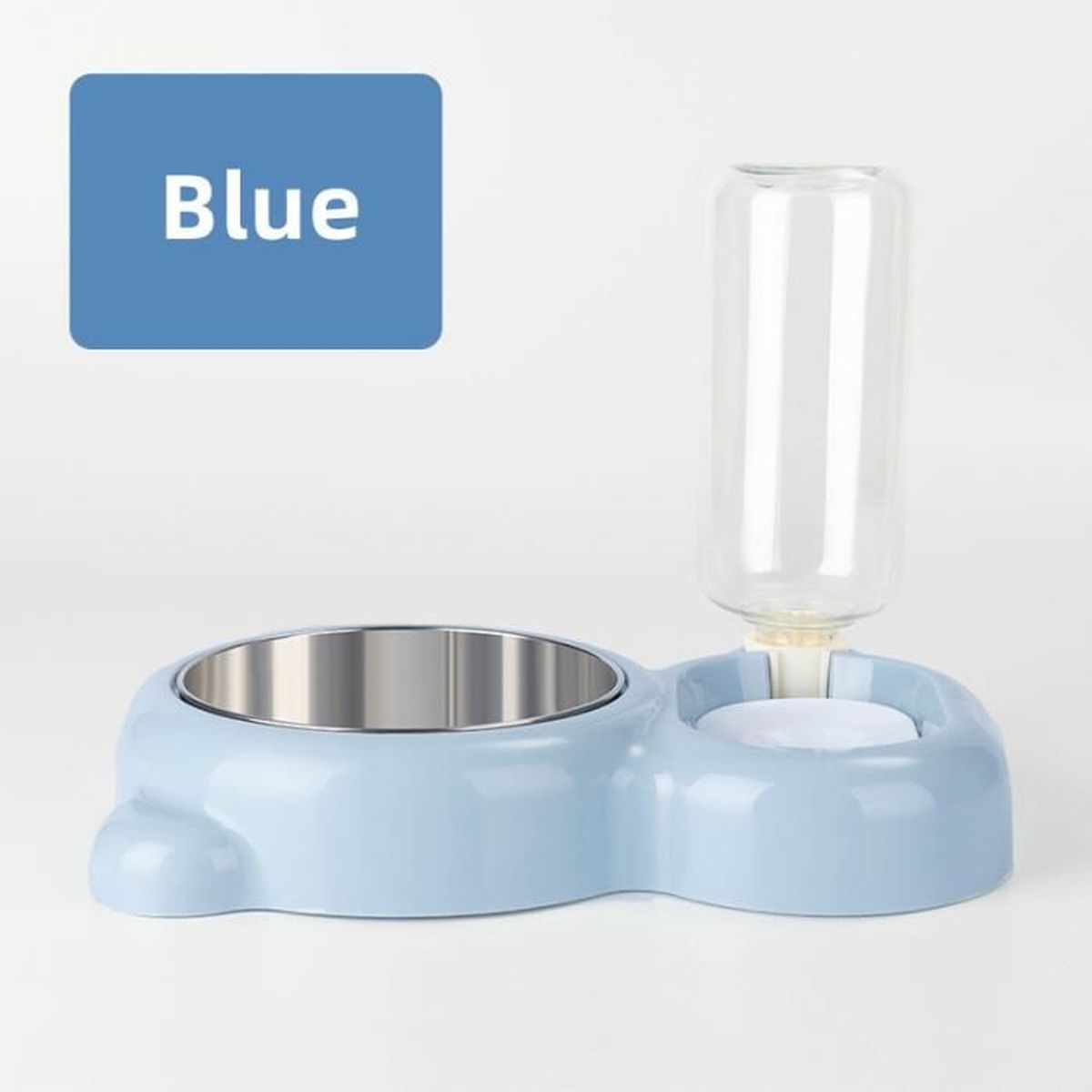Gamelle automatique pour chat avec fontaine à eau et double bol pour nourriture et eau, parfait