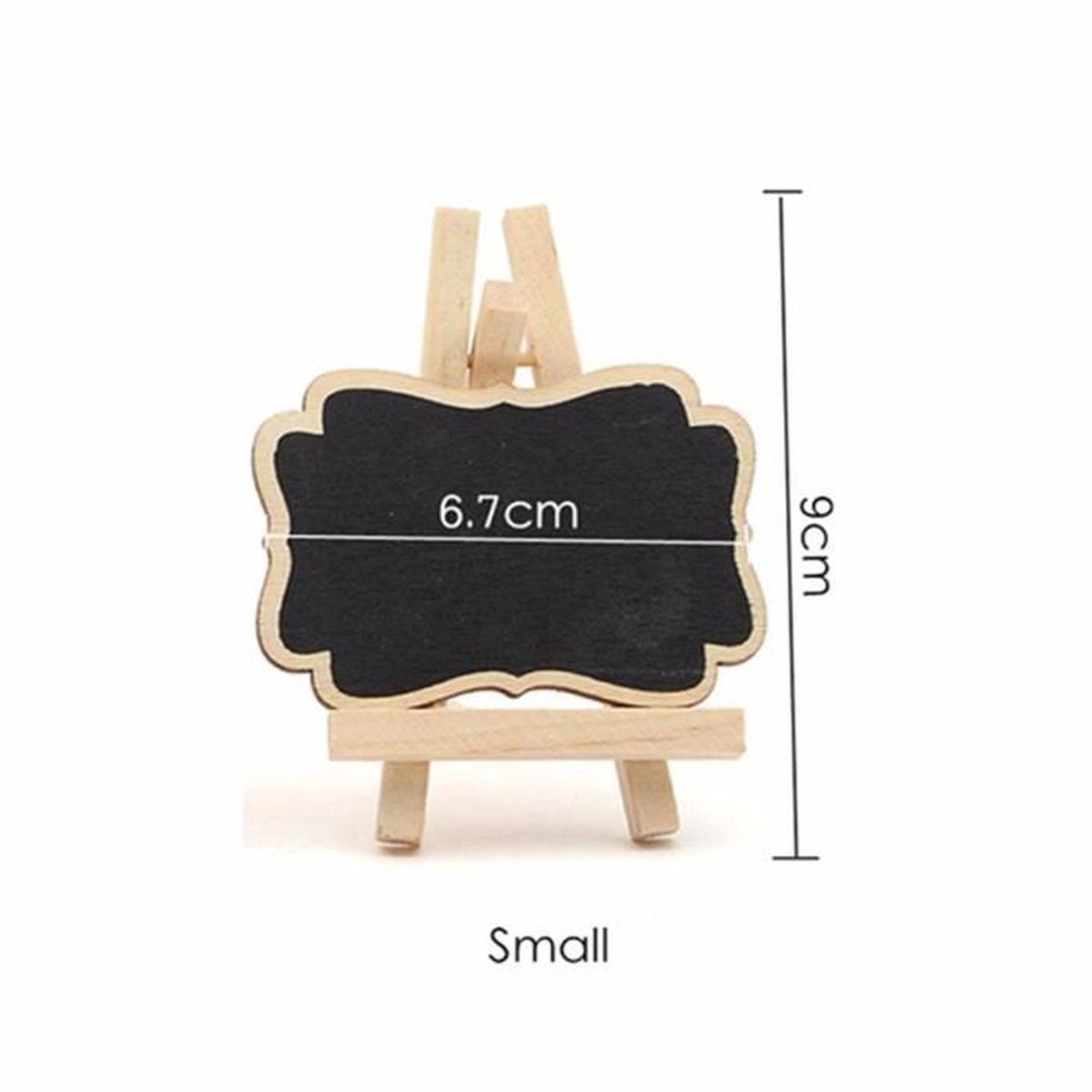 Cratone 10Pcs Mini Tableau Noir Mini Panneau daffichage pour Mariage Fête Message Etiquettes Bois Panneaux à Message Board Signes Étiquette de Prix 