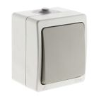 Bouton poussoir Gris Clair IP54 - AJ VAPE - Prêt à poser - Multimatériaux - Finition Mat