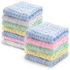 ANNEFLY Langes en mousseline pour bébé, lot de 12 pour la peau sensible du bébé, serviette de bain en coton à 6 couches, lingettes douces