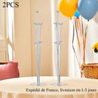 CO-PHÉNIX Support de Ballon 2 Kit Ensembles de Stand de Ballon Clair en Plastique pour Fête d’Anniversaire,Fête Mariage,Baby Shower