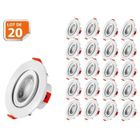 Lot de 20 Spot LED encastrable pour plafond - LAMPESECOENERGIE - GU10 - Blanc Neutre - 425lm - Orientable 38°