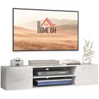 HOMCOM - Meuble TV - Panneaux de particules - 140x30x30cm - Blanc