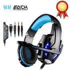 Kotion Each G9000 Casque de Jeu pour PS4 Tablet PC , Ecouteur Gaming avec Micro et LED - Noir+Bleu