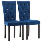 vidaXL Chaises de salle à manger 2 pcs Bleu foncé Velours