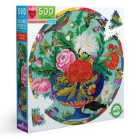 Puzzle Rond 500 Pièces - Eeboo - Bouquet & Oiseaux - Age 10 ans - 500-750 pièces