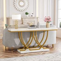 Tribesigns Table Console, Table d'entrée Moderne, Table de canapé doré, Cadre en Métal Doré, pour Salon, 35 x 150 x 80 cm