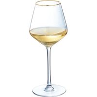 4 verres à vin 38cl Ultime Bord Or - Cristal d'Arques - Cristallin moderne