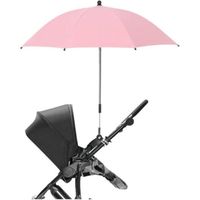Parasol pour landau, poussette, protection UV UPF 50+, avec pince réglable, pour poussette, fauteuil roulant, rose