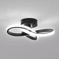 Plafonnier LED Moderne 20W 6500K Lampe de Plafond Noir pour Chambre Salon Couloir Cuisine - Taille: 25*25*10 cm
