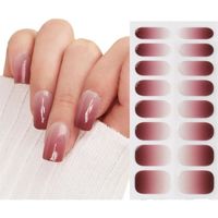 16PCS Autocollants de Vernis à Ongles Gel Semi-durci Nail Sticker Auto-adhésifs Couleurs Dégradées Accessoires (Couleurs Dégradées)