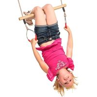 Trapèze multifonction avec anneaux de gymnastique, trapèze en bois dur à suspendre, balançoire pour enfants, équipement de jeu