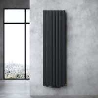 Sogood radiateur pour chauffage central 180x54cm radiateur à eau chaude panneau double couches vertical noir-gris