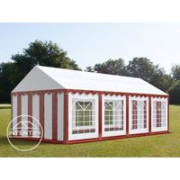 Tonnelle Toolport Tente de réception 4x8 m PVC env. 500g/m² rouge blanc imperméable