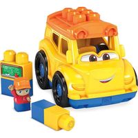 Mega Bloks First Builders Bus Scolaire, jeu de voiture et de blocs de construction, 6 pieces, jouet pour bebe et enfant de 1 