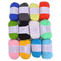 Qiilu fournitures de broderie 12 couleurs fil de coton au lait fil de coton doux au crochet fil de laine à tricoter bébé