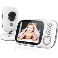 Babyphone Caméra -  Bébé Moniteur - avec Moniteur Vidéo LCD , Communication Bidirectionnelle, et Vision Nocturne 2.4 GHz-3.2”