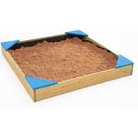 Bac a sable bois avec bache de fond et couverture de protection tp toys 90 x 90 x 12 cm