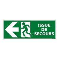 Panneau Issue de Secours Flèche Gauche 980 x 350 mm Adhésif
