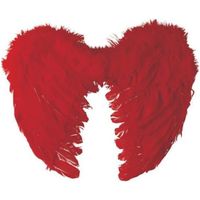 Ailes d'ange rouges à plumes pour adulte - WIDMANN - 40 x 30 cm - Accessoire de déguisement horreur