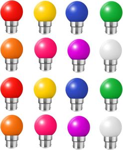 AMPOULE - LED Lot de 16 Ampoules Colorées LED Baïonnette B22, G4