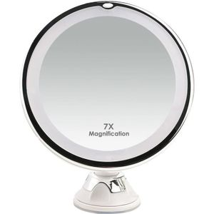 Rechargeable par USB Miroir Grossissant Lumineux Mural x5 avec 0.5h Fonction d/'arrêt Automatique 3 Lighting Effects avec Bouton Tactile réglable Lumière Miroir de Maquillage Noir