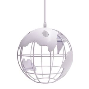 LUSTRE ET SUSPENSION GuO Suspension Vintage Industrielle Globe Lampe de Plafond Luminaire en Boule Métal Diamètre 20cm – Blanc