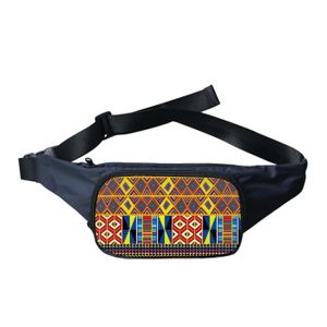 SAC BANANE ZST22030809Z - Sac banane de voyage pour femmes, style Tribal africain, couleur mixte, motif Kente, tissu, im