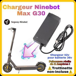 PIECES DETACHEES TROTTINETTE ELECTRIQUE XiaoLD-Chargeur Ninebot max G30 42v2A POUR batteri