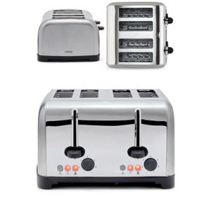GRILLE-PAIN - TOASTER Grille-pain 1700 W INOX 4 fentes larges 3 cm