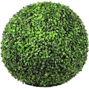 FLEUR ARTIFICIELLE Boule de buis artificielle - Vert foncé - 45 cm