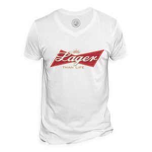 T-SHIRT T-shirt Homme Col V Lager Than Life Bière Alcool F