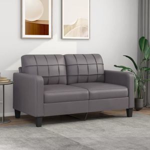 CANAPÉ FIXE Divan - Sofa Moderne Canapé à 2 places - Gris 140 cm Similicuir 23,8Kg, FR2023