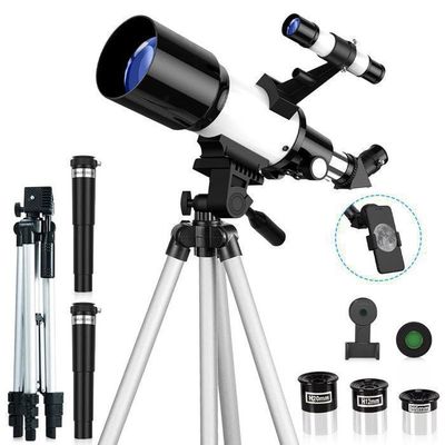 Télescope Pour Enfants Et Débutants, BNISE 150X Astronomie 70 Mm Plus Grande Ouverture 300 Mm Avec Adaptateur De Telephone Obturateur Metallique Filtre Lune Et Sac De Transport