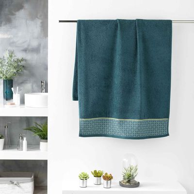 Drap de douche 70 x 130 cm éponge coton jacquard Majesty Sable | Leroy