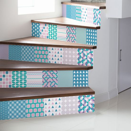 Stickers adhésifs escalier carrelages contremarche - JEROMENO - 29x101.5cm