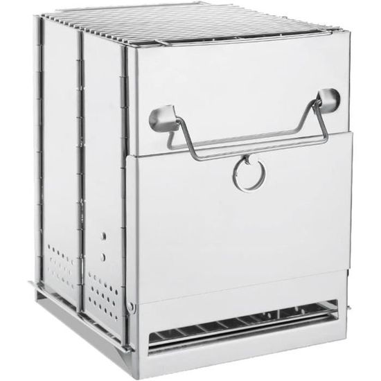 Surélevé avec plateau Barbecue de camping en acier inoxydable MT-2 pour