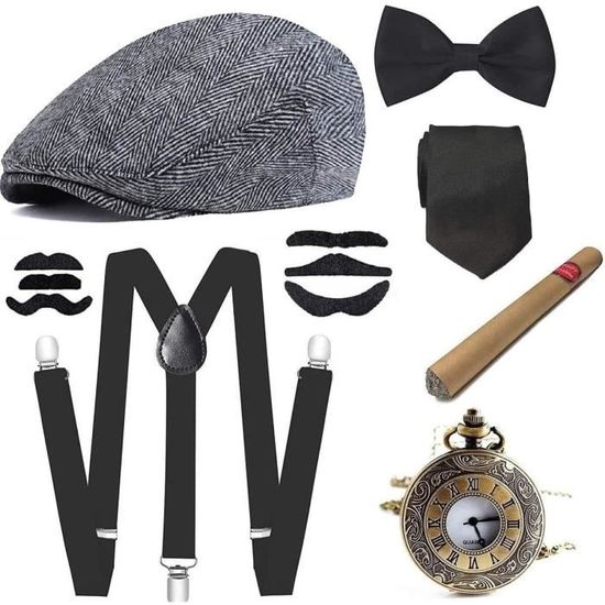 Déguisement Gatsby Homme-Costume Durable Des Années 20 Pour Homme-Accessoire  De Costume Des Années 1920 Comprenant Un Chapeau[u3841] - Cdiscount  Prêt-à-Porter