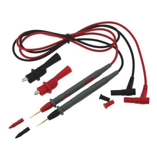 Lot De 2 Câbles De Test Pour Multimètre - Fils Avec Pointes Aiguilles Dorées, Longueur 83 Cm, Tension 1000V, Courant 10A, Pour électriciens Et Bricoleurs - 5