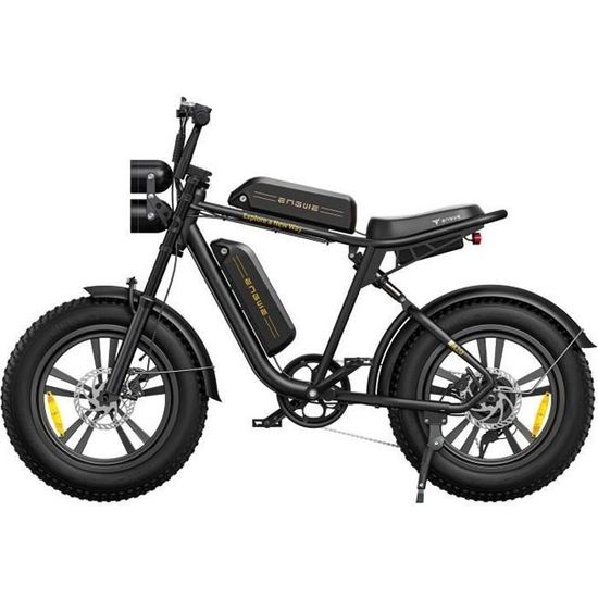 Velo Electrique ENGWE M20 autonomie 150km tout suspendu 20 pouces fat bike de ville VTT draisienne electrique 48V13Ah*2 Noir