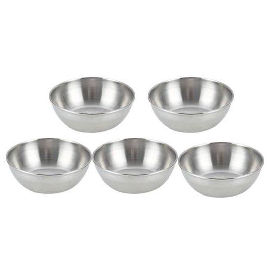 Lot De 8 Bols Ronds En Acier Inoxydable - Coupelles à Sauce Pour Apéritif, Ketchup, Snacks - Empilables, Lavables Au Lave-vaisselle