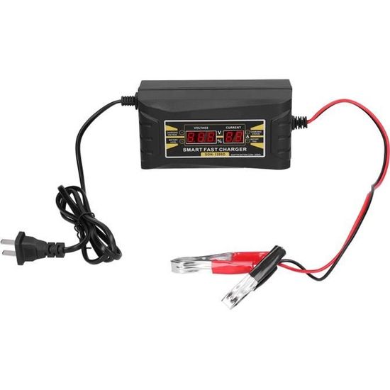 Fdit Désulfateur de batterie Chargeur de batterie 12V 6A Écran LCD intelligent Automatique pour