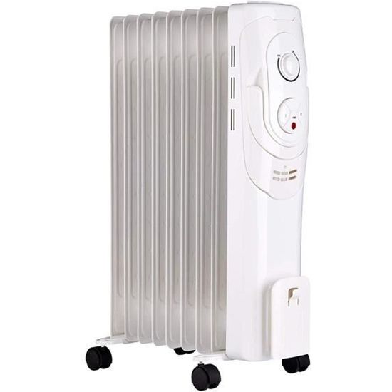 Radiateur électrique à Bain D'huile OCEANIC – 3 Puissances (800/1200/2000W) – Blanc – Classe A