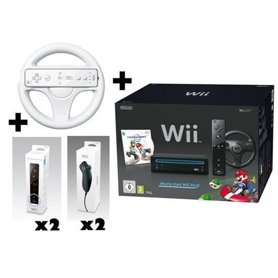 Console Nintendo Wii Noire - Avec Câbles Et Notice - Occasion