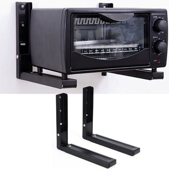 Support Réglable Pour Micro-ondes - Étagère Extensible, Noir, économie D'espace De Cuisine, Installation Facile
